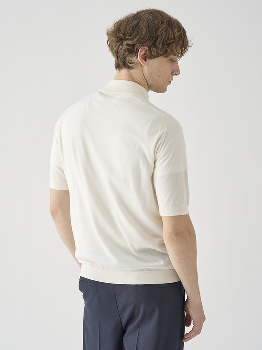 モックネック半袖コットンニットＴシャツ | ARBER | 30G MODERN FIT 詳細画像 STARCH 6