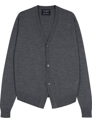 【5/15発売 JOHN SMEDLEY×Bill Nighy】Vネック長袖ニットカーディガン｜BN001