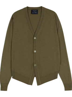 【5/15発売 JOHN SMEDLEY×Bill Nighy】Vネック長袖ニットカーディガン｜BN001