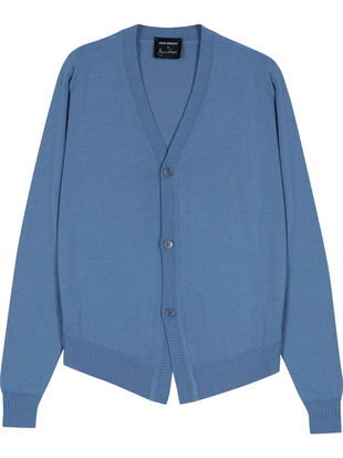 【5/15発売 JOHN SMEDLEY×Bill Nighy】Vネック長袖ニットカーディガン｜BN001