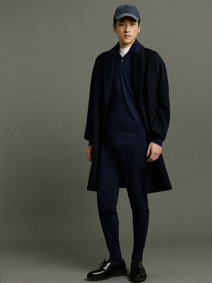 【JOHN SMEDLEY×Bill Nighy】長袖ニットポロシャツ｜BN007