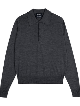 【5/15発売 JOHN SMEDLEY×Bill Nighy】長袖ニットポロシャツ｜BN007