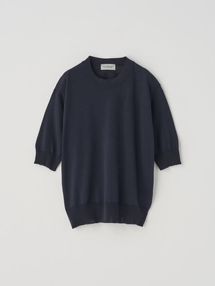 [Anglo Indian Gauze]クルーネック半袖ニットプルオーバー | BRIDIE | 30G