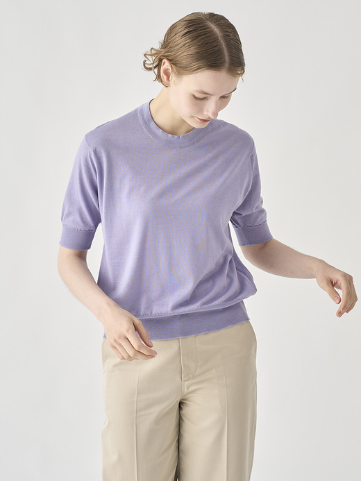 [Anglo Indian Gauze]クルーネック半袖ニットプルオーバー | BRIDIE | 30G 詳細画像 LILA 1