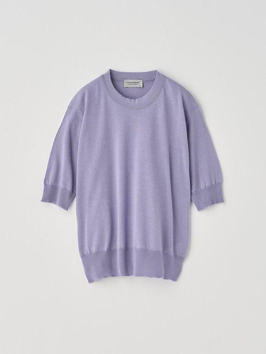 [Anglo Indian Gauze]クルーネック半袖ニットプルオーバー | BRIDIE | 30G 詳細画像 LILA 2