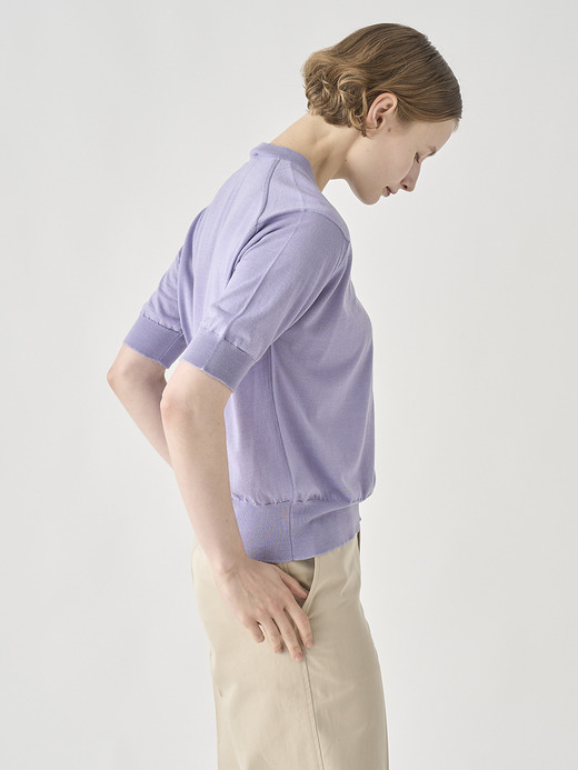 [Anglo Indian Gauze]クルーネック半袖ニットプルオーバー | BRIDIE | 30G 詳細画像 LILA 5