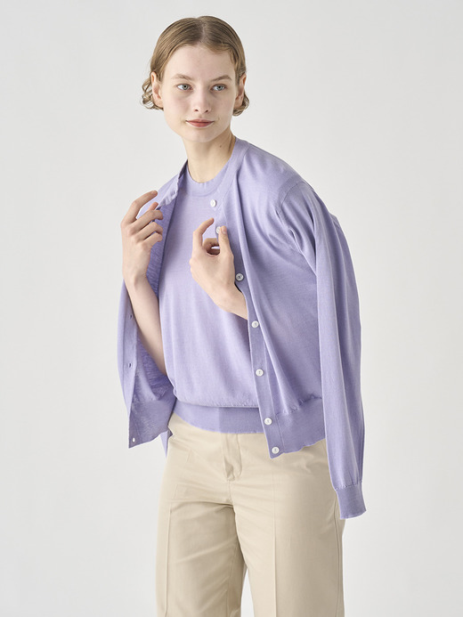 [Anglo Indian Gauze]クルーネック半袖ニットプルオーバー | BRIDIE | 30G 詳細画像 LILA 6