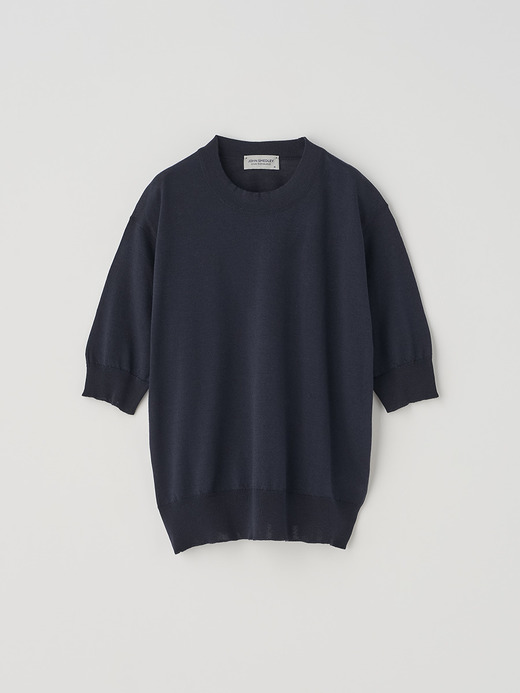 [Anglo Indian Gauze]クルーネック半袖ニットプルオーバー | BRIDIE | 30G 詳細画像 NAVY 1