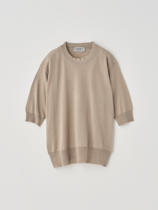 [Anglo Indian Gauze]クルーネック半袖ニットプルオーバー | BRIDIE | 30G 詳細画像 OAT 2