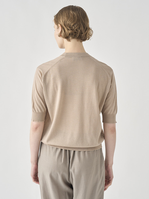 [Anglo Indian Gauze]クルーネック半袖ニットプルオーバー | BRIDIE | 30G 詳細画像 OAT 5