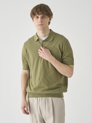 コットン テクスチャニットポロシャツ | CALUN | 30G EASY FIT