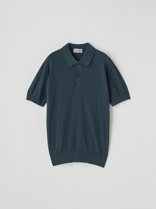 コットン テクスチャニットポロシャツ | CALUN | 30G EASY FIT 詳細画像 RAINFOREST 2