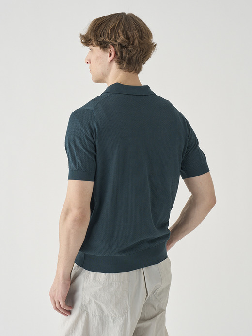 コットン テクスチャニットポロシャツ | CALUN | 30G EASY FIT 詳細画像 RAINFOREST 6
