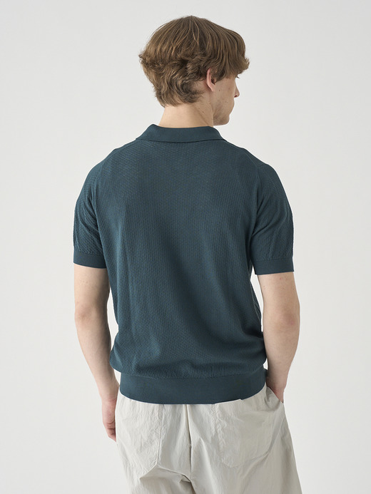 コットン テクスチャニットポロシャツ | CALUN | 30G EASY FIT 詳細画像 RAINFOREST 7