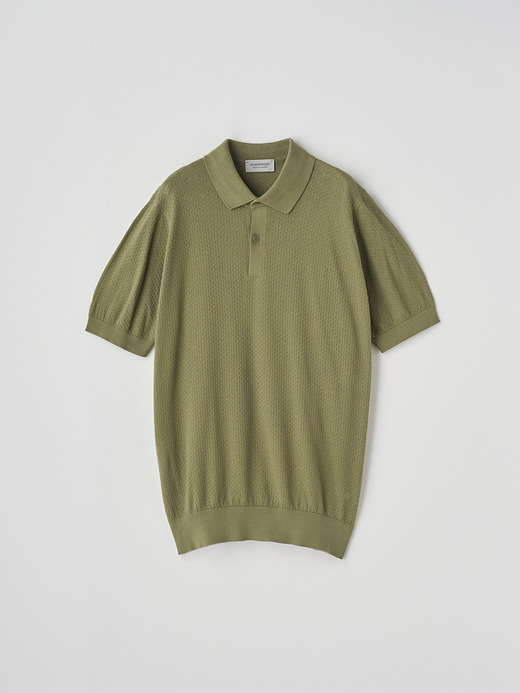 コットン テクスチャニットポロシャツ | CALUN | 30G EASY FIT 詳細画像 TARRAGON 2