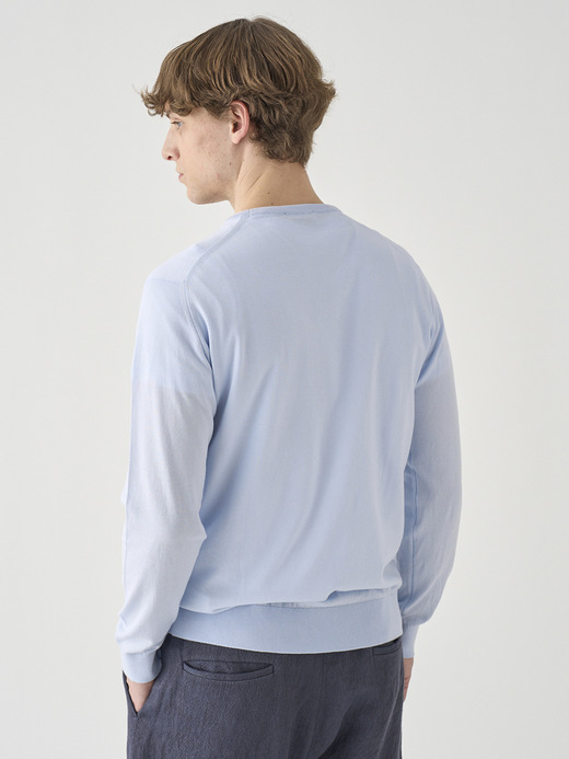 クルーネック長袖コットンニットプルオーバー | DAVID | 30G MODERN FIT 詳細画像 DEW 5