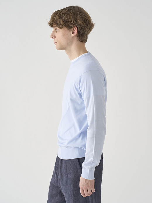 クルーネック長袖コットンニットプルオーバー | DAVID | 30G MODERN FIT 詳細画像 DEW 6