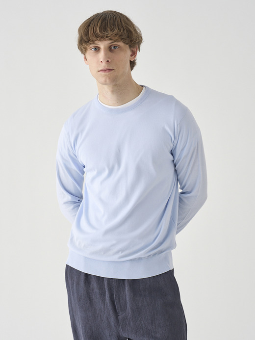クルーネック長袖コットンニットプルオーバー | DAVID | 30G MODERN FIT 詳細画像 DEW 7