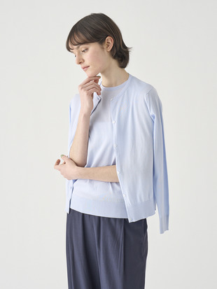 長袖コットンニットカーディガン | ELINOR | 30G MODERN FIT