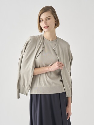 長袖コットンニットカーディガン | ELINOR | 30G MODERN FIT