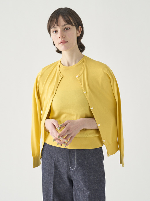 長袖コットンニットカーディガン | ELINOR | 30G MODERN FIT 詳細画像 POLLEN 1