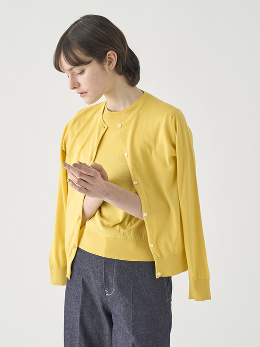 長袖コットンニットカーディガン | ELINOR | 30G MODERN FIT 詳細画像 POLLEN 3