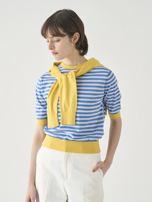 長袖コットンニットカーディガン | ELINOR | 30G MODERN FIT 詳細画像 POLLEN 5