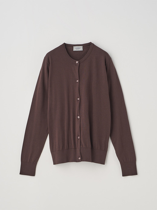 長袖コットンニットカーディガン | ELINOR | 30G MODERN FIT 詳細画像 RAISIN 1