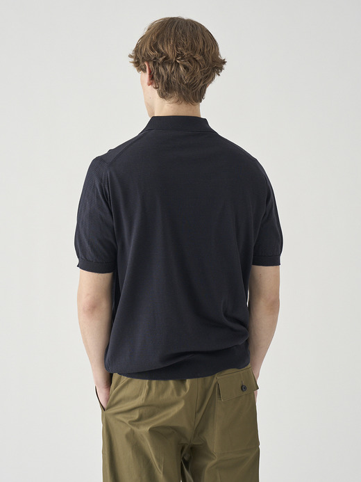 [Anglo Indian Gauze]マイクロボーダーニットポロシャツ | ELVINS | 30G EASY FIT 詳細画像 NO2(ELVINS) 6