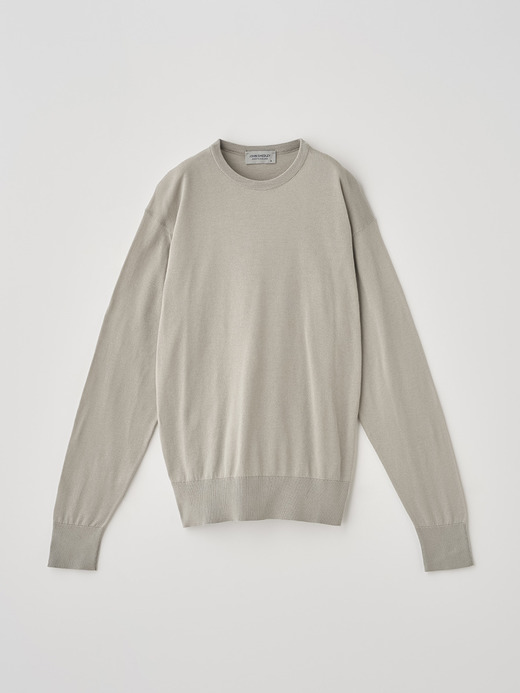 クルーネック長袖コットンニットプルオーバー | EMMA | 30G COMMON FIT 詳細画像 PARCHMENT 2