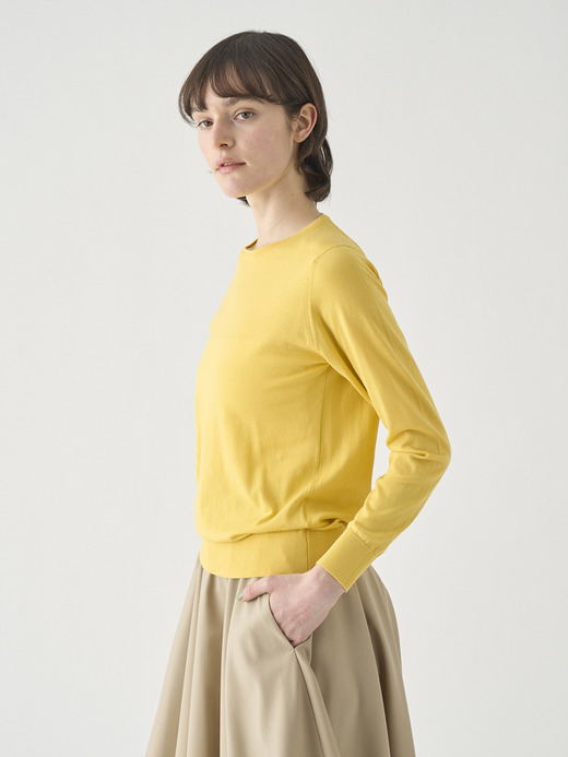 クルーネック長袖コットンニットプルオーバー | EVONNE | 30G MODERN FIT 詳細画像 POLLEN 6