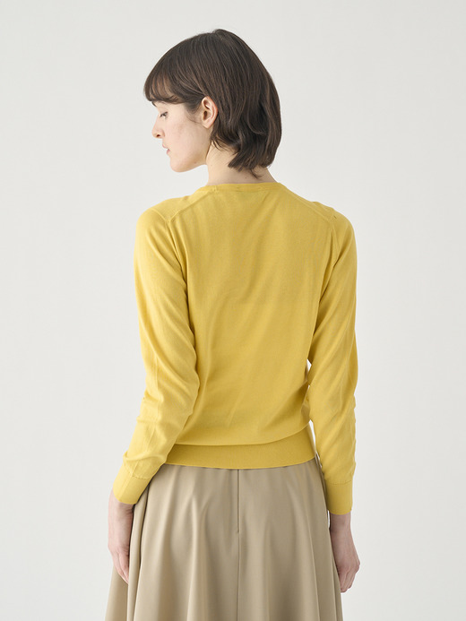 クルーネック長袖コットンニットプルオーバー | EVONNE | 30G MODERN FIT 詳細画像 POLLEN 8