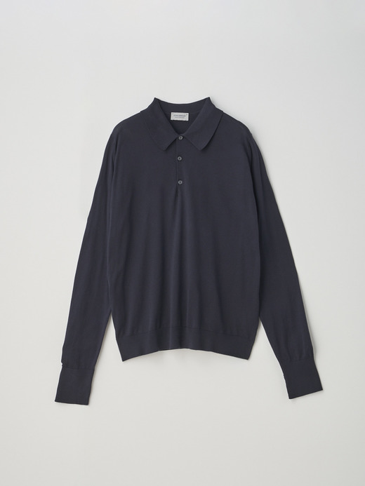 長袖コットンニットクラシックポロシャツ | FINCHLEY | 30G EASY FIT 詳細画像 NAVY 2