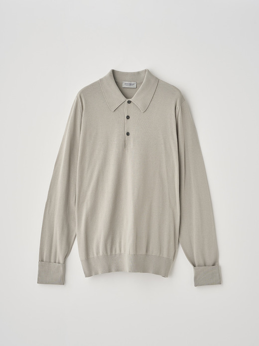 長袖コットンニットクラシックポロシャツ | FINCHLEY | 30G EASY FIT 詳細画像 PARCHMENT 3