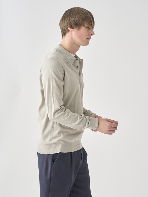 長袖コットンニットクラシックポロシャツ | FINCHLEY | 30G EASY FIT 詳細画像 PARCHMENT 6