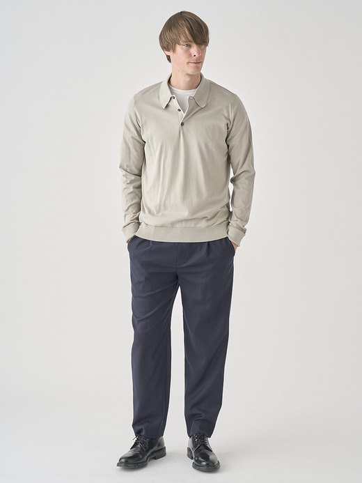 長袖コットンニットクラシックポロシャツ | FINCHLEY | 30G EASY FIT 詳細画像 PARCHMENT 7