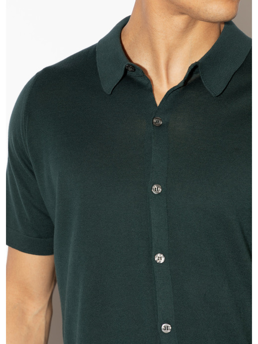 ウェルトヘム半袖コットンニットシャツカーディガン | FOLKE | 30G EASY FIT 詳細画像 RAINFOREST 4