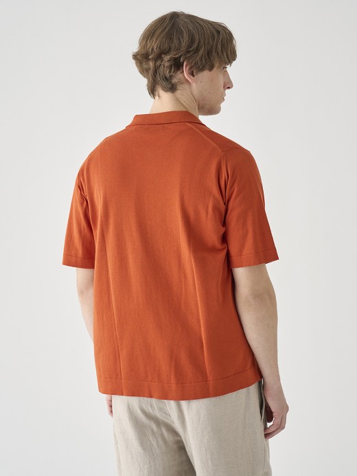 ウェルトヘム半袖コットンニットシャツカーディガン | FOLKE | 30G EASY FIT 詳細画像 WYVERN RED 6