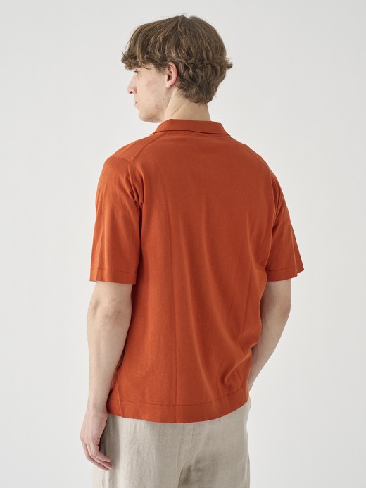 ウェルトヘム半袖コットンニットシャツカーディガン | FOLKE | 30G EASY FIT 詳細画像 WYVERN RED 7