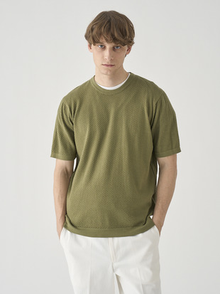 コットン テクスチャニットTシャツ | FORREST | 24G EASY FIT