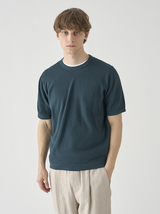 コットン テクスチャニットTシャツ | FORREST | 24G EASY FIT 詳細画像 RAINFOREST 3