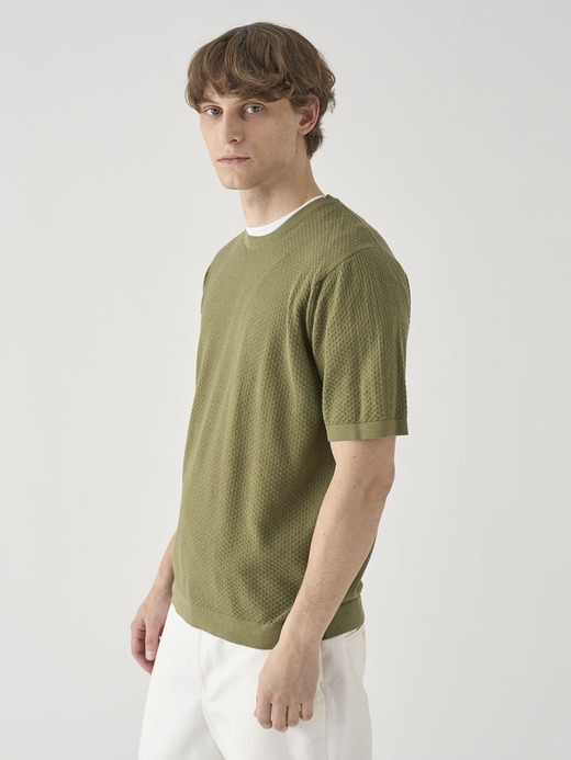 コットン テクスチャニットTシャツ | FORREST | 24G EASY FIT 詳細画像 TARRAGON 4