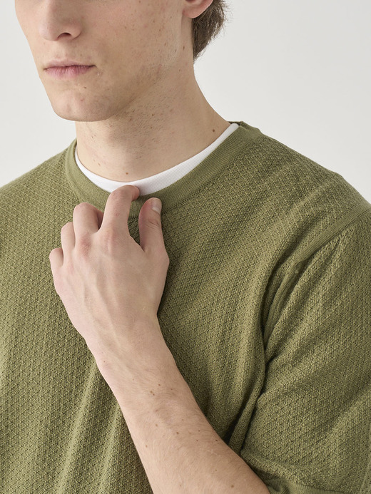コットン テクスチャニットTシャツ | FORREST | 24G EASY FIT 詳細画像 TARRAGON 7