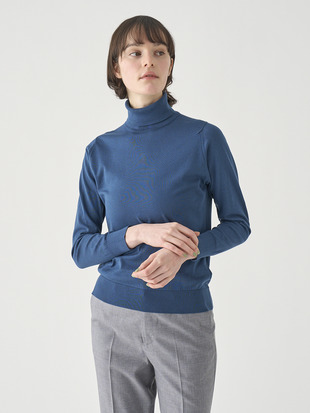 タートルネック長袖コットンニットプルオーバー | FRANCES | 30G MODERN FIT
