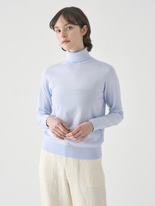 タートルネック長袖コットンニットプルオーバー | FRANCES | 30G MODERN FIT