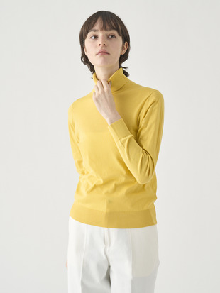 タートルネック長袖コットンニットプルオーバー | FRANCES | 30G MODERN FIT