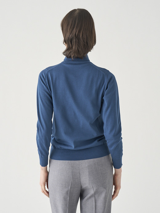 タートルネック長袖コットンニットプルオーバー | FRANCES | 30G MODERN FIT 詳細画像 DELFT BLUE 6