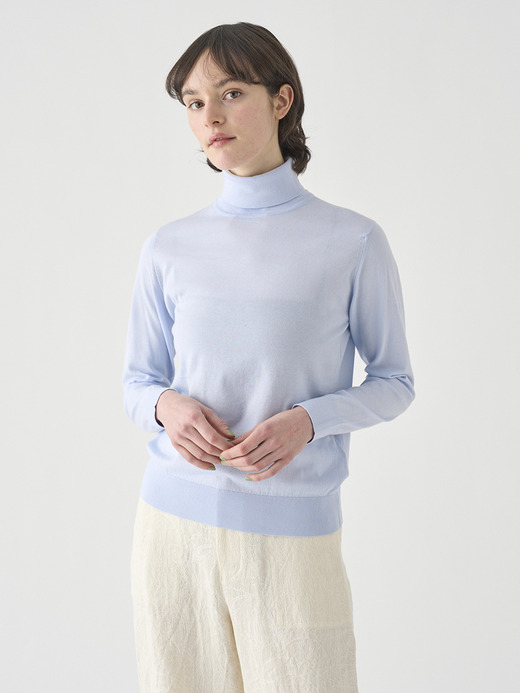タートルネック長袖コットンニットプルオーバー | FRANCES | 30G MODERN FIT 詳細画像 DEW 1