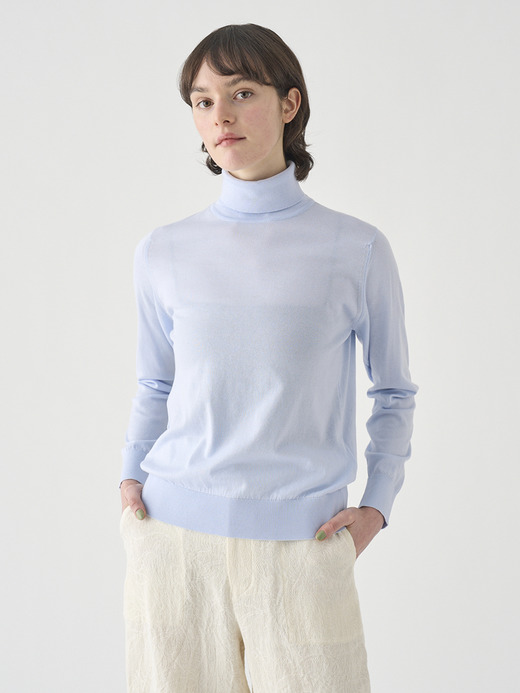 タートルネック長袖コットンニットプルオーバー | FRANCES | 30G MODERN FIT 詳細画像 DEW 3