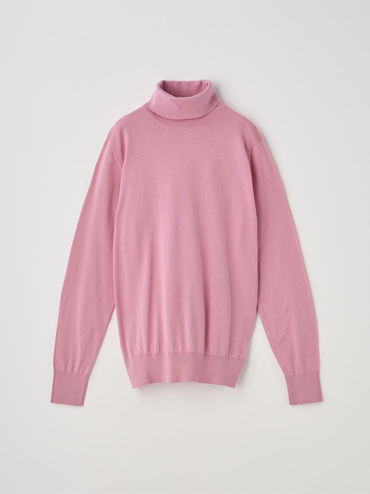 タートルネック長袖コットンニットプルオーバー | FRANCES | 30G MODERN FIT 詳細画像 GLASS PINK 1